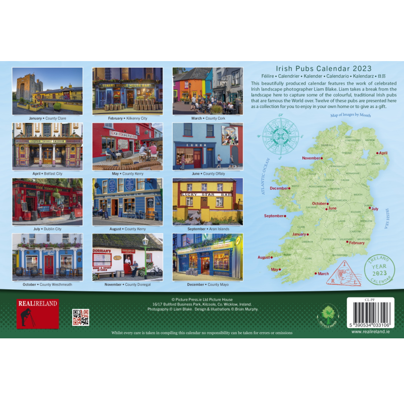 A4 Irish Pubs Calendar 2023 by Liam Blake